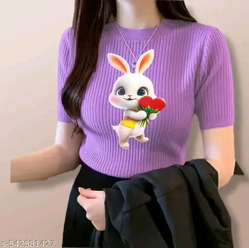 HEART DOLL TRENDY DESIGN WOMEN PRINTED CROP TOP